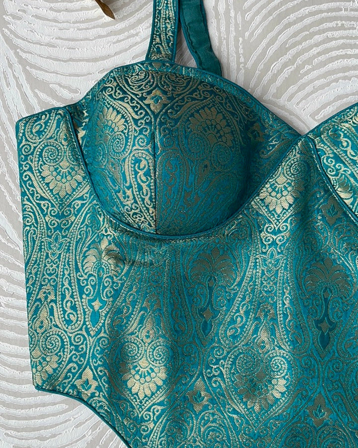 Brocade Corset Blue