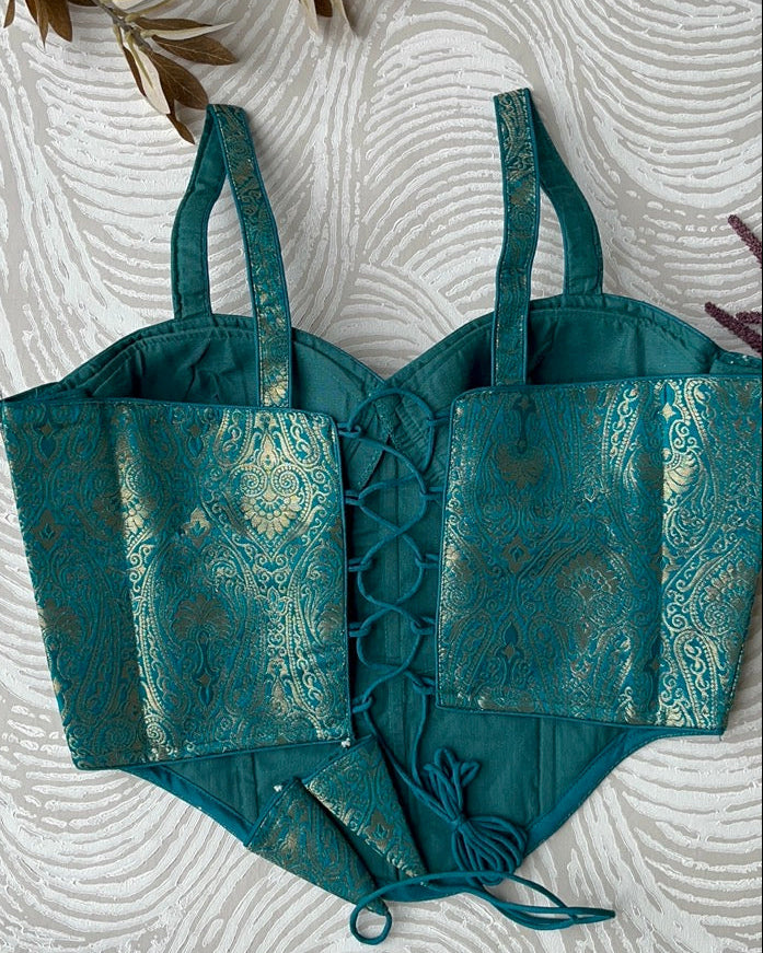 Brocade Corset Blue