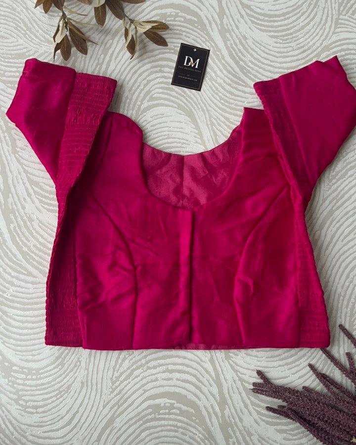Plus Size Rani Pink Plain Stretchable Blouse