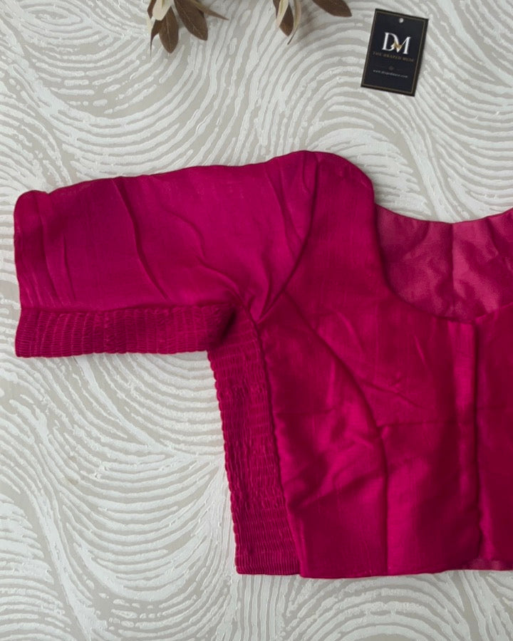 Plus Size Rani Pink Plain Stretchable Blouse