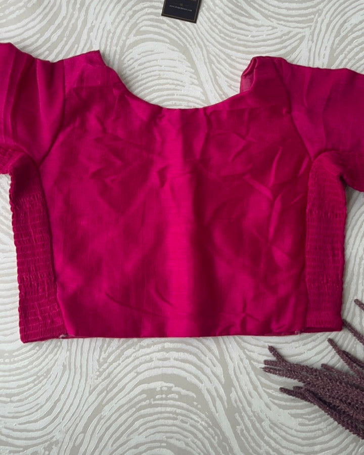 Plus Size Rani Pink Plain Stretchable Blouse