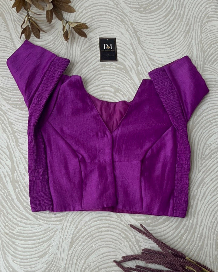Plus Size Purple Plain Stretchable Blouse
