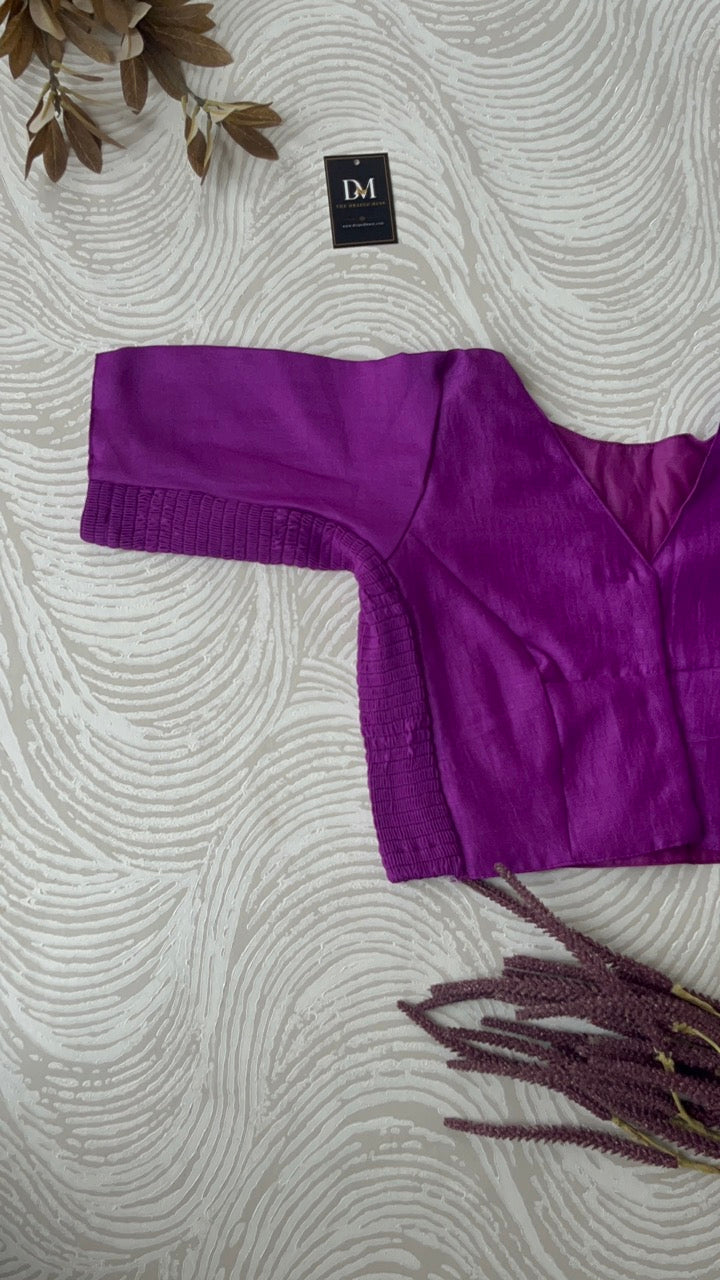 Plus Size Purple Plain Stretchable Blouse