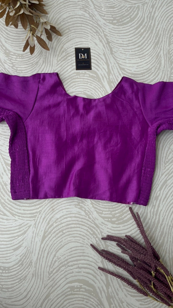 Plus Size Purple Plain Stretchable Blouse