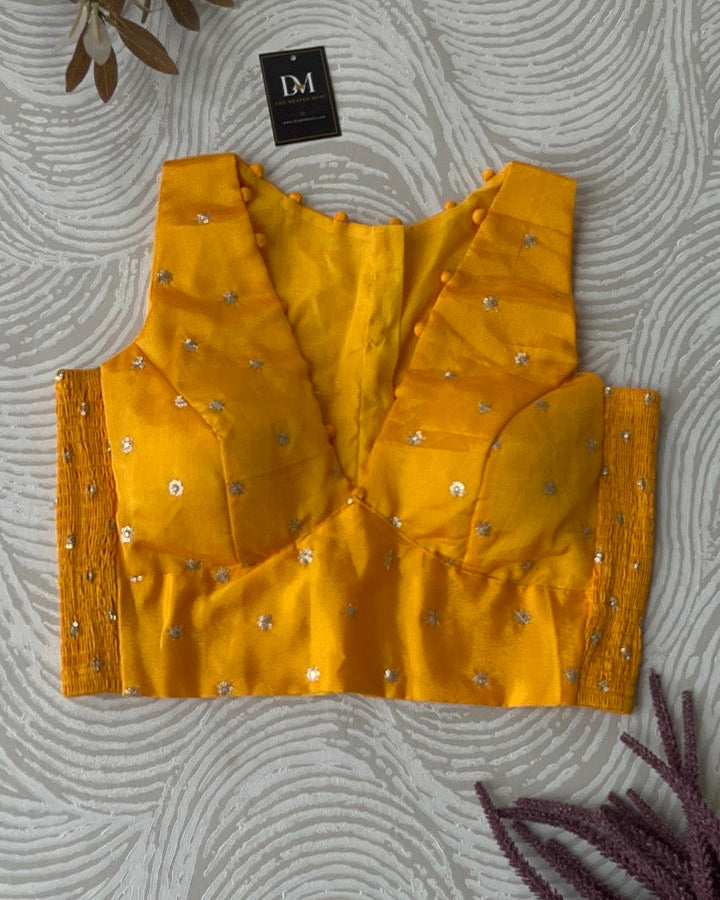 Yellow Crepe Stretchable Blouse