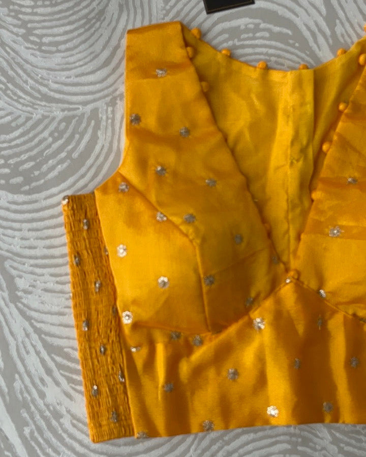 Yellow Crepe Stretchable Blouse