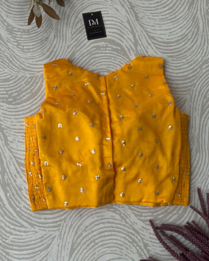 Yellow Crepe Stretchable Blouse
