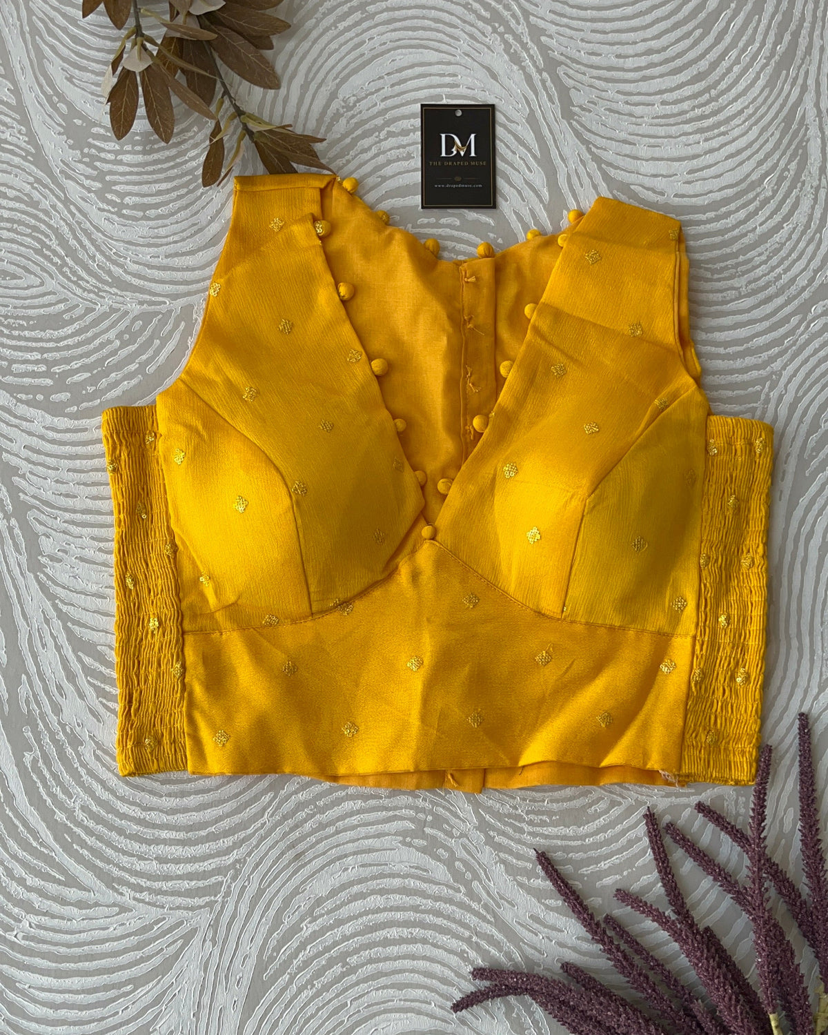 Yellow Crepe Stretchable Blouse