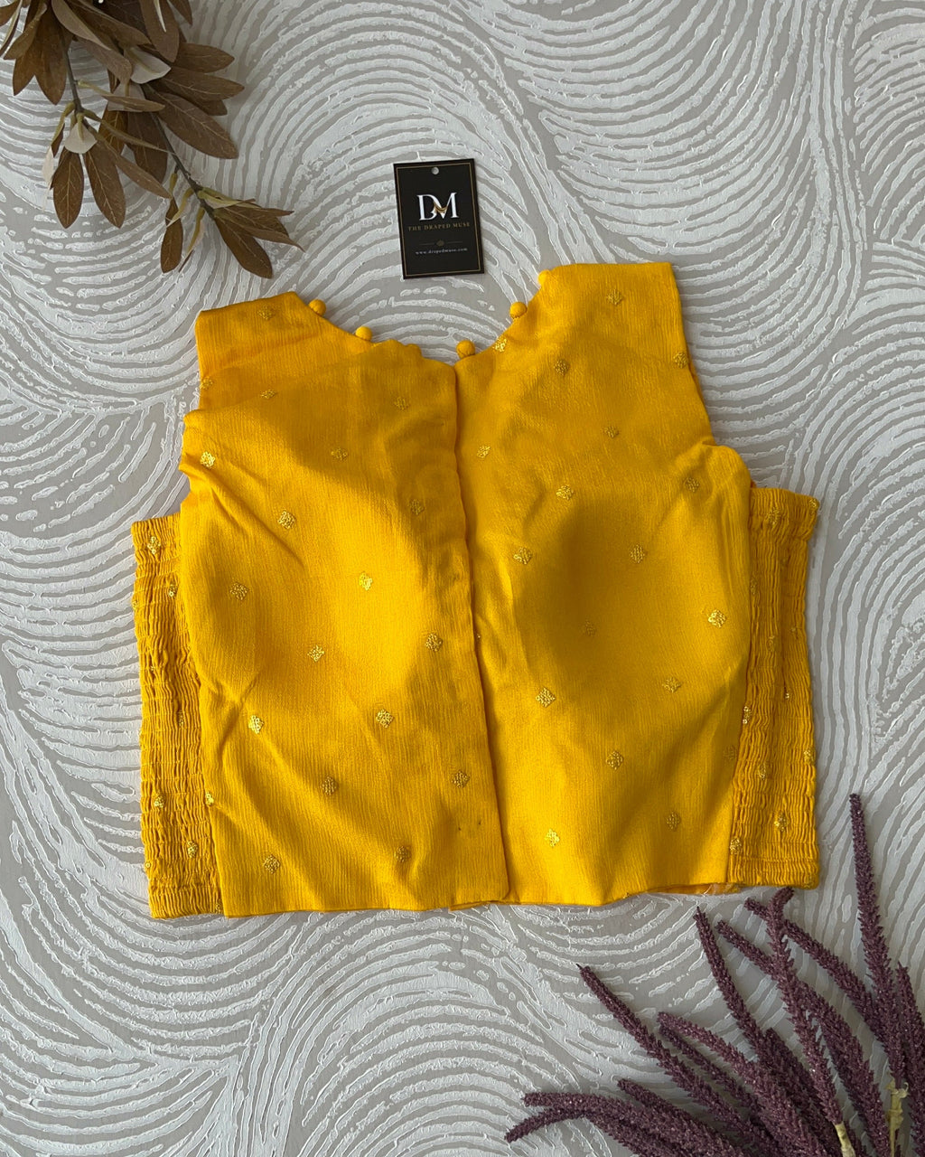 Yellow Crepe Stretchable Blouse