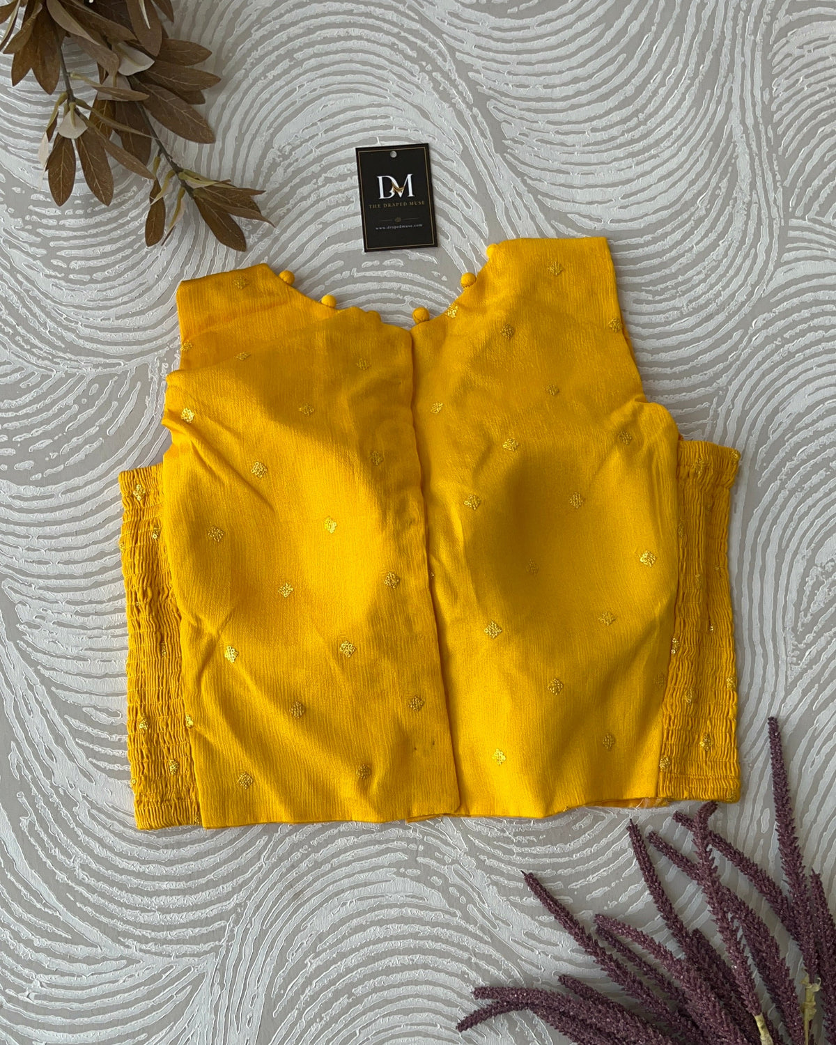 Yellow Crepe Stretchable Blouse