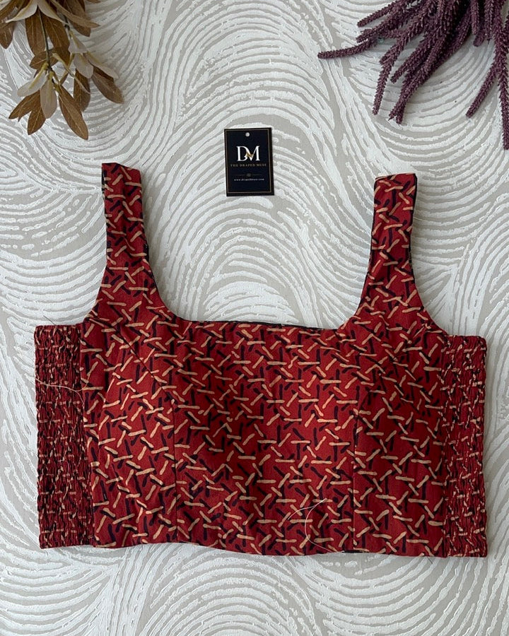 The Dual Muse Reversible Cotton Stretchable Blouse - Red & Black