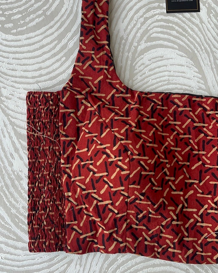 The Dual Muse Reversible Cotton Stretchable Blouse - Red & Black