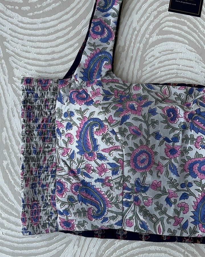 The Dual Muse Reversible Cotton Stretchable Blouse - Black and White Floral