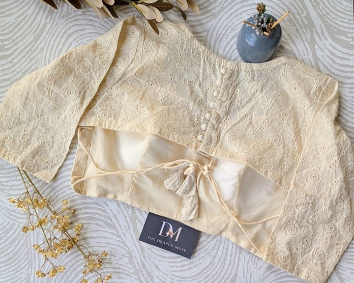 Off-White Ramleela Blouse - Readymade Saree Blouse