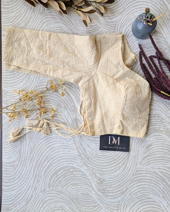 Off-White Ramleela Blouse - Readymade Saree Blouse