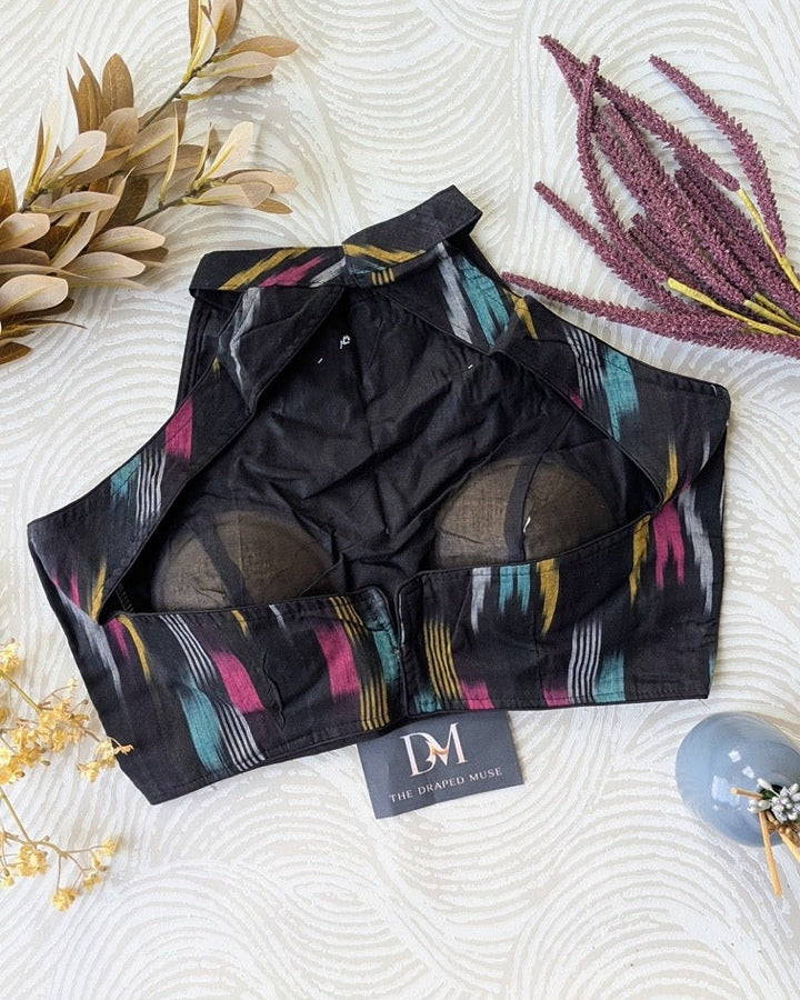 Black Halter Neck Blouse - Readymade Saree Blouse