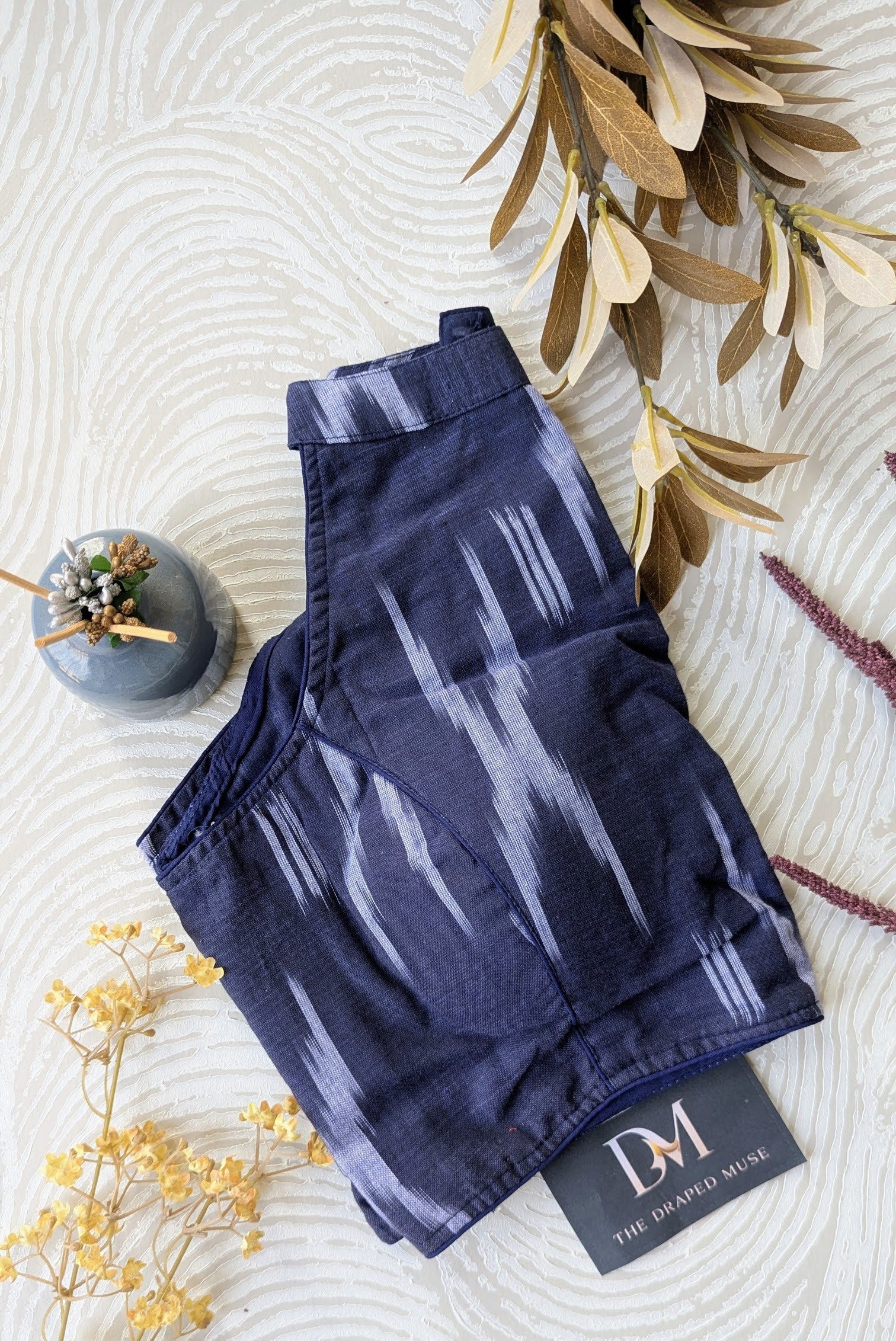 Navy Blue Halter Neck Blouse - Readymade Saree Blouse