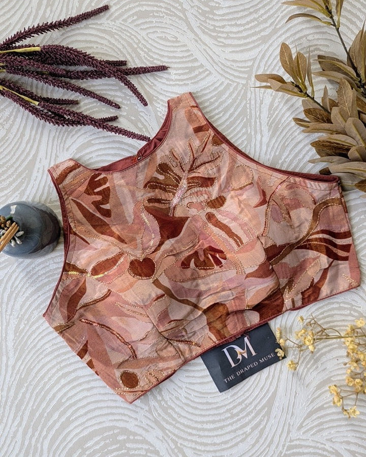Pink Halter Neck Blouse - Readymade Saree Blouse