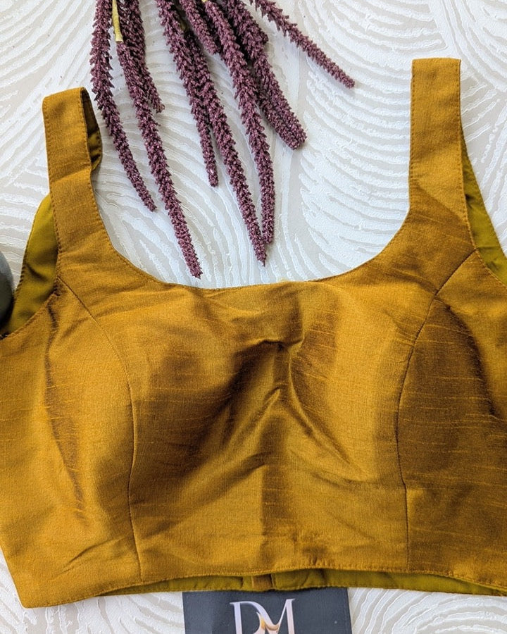 Gold Bollywood Raw Silk Blouse - Readymade Saree Blouse