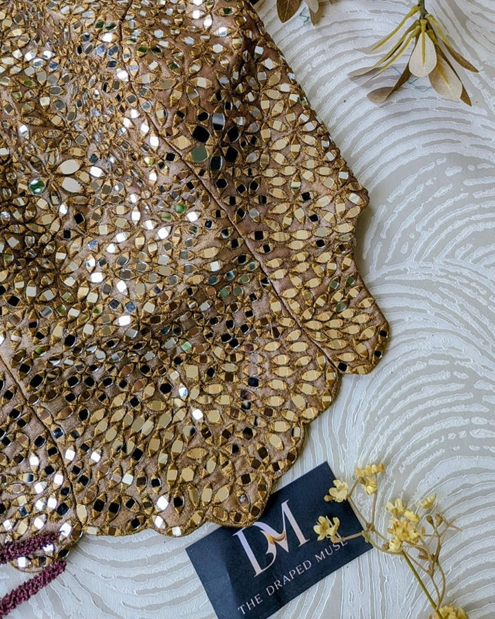 Gold Festive Long Corset Blouse - Readymade Saree Blouse