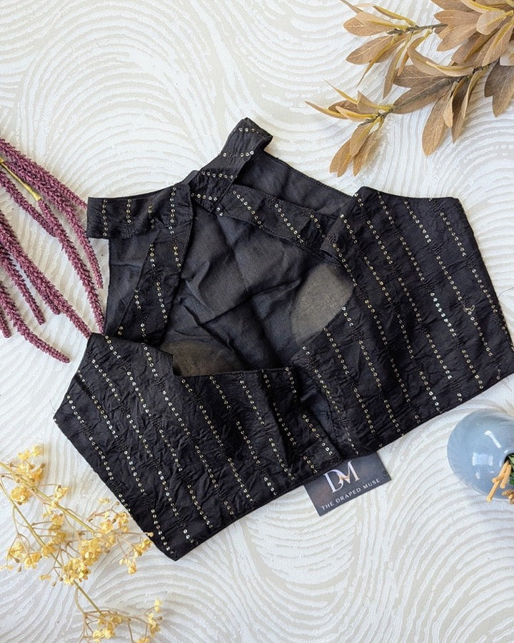 Black Halter Blouse - Readymade Saree Blouse