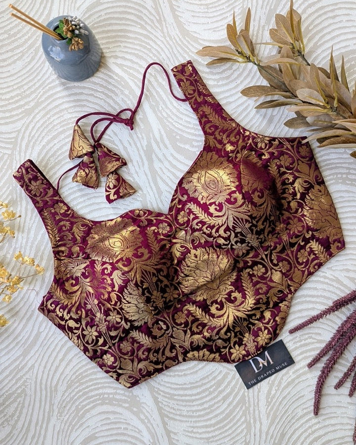 Purple Short Corset Blouse - Readymade Saree Blouse
