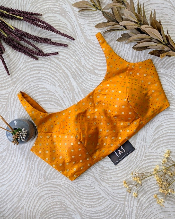 Yellow Bollywood Blouse - Readymade Saree Blouse