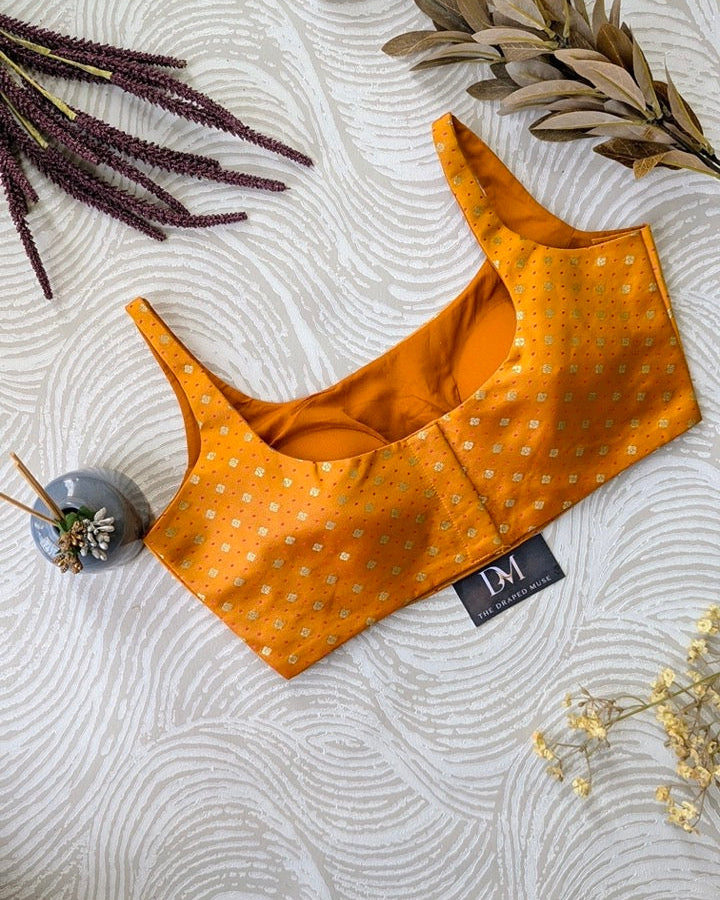 Yellow Bollywood Blouse - Readymade Saree Blouse