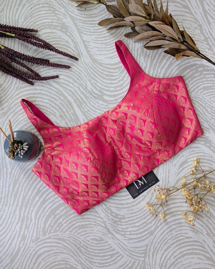 Pink Bollywood Blouse - Readymade Saree Blouse
