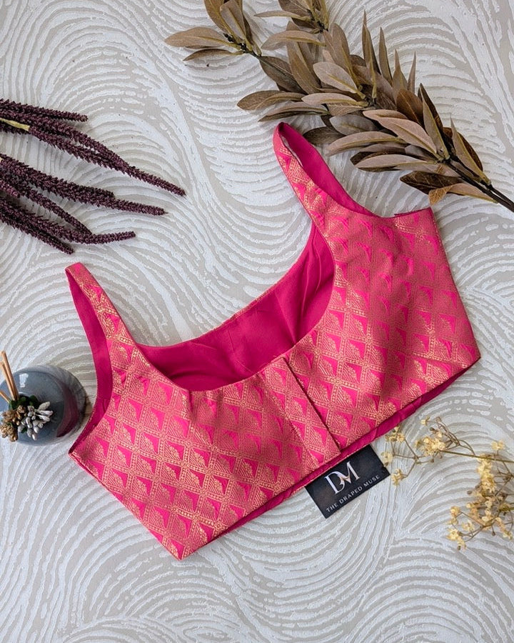 Pink Bollywood Blouse - Readymade Saree Blouse