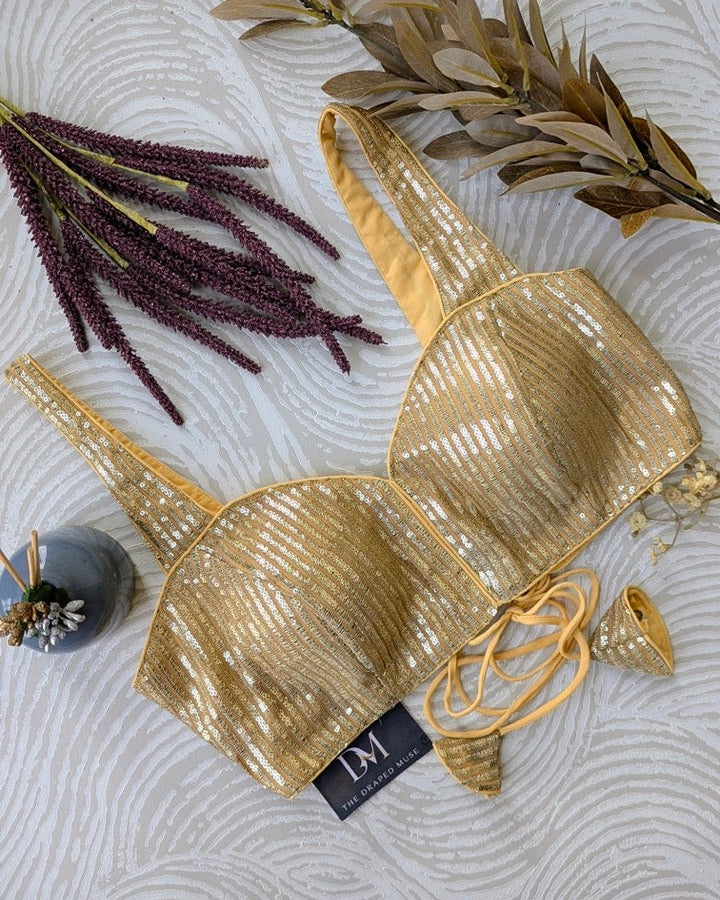 Gold Shimmer Hollywood Blouse - Readymade Saree Blouse