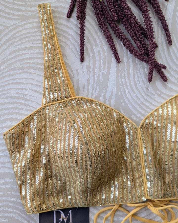 Gold Shimmer Hollywood Blouse - Readymade Saree Blouse