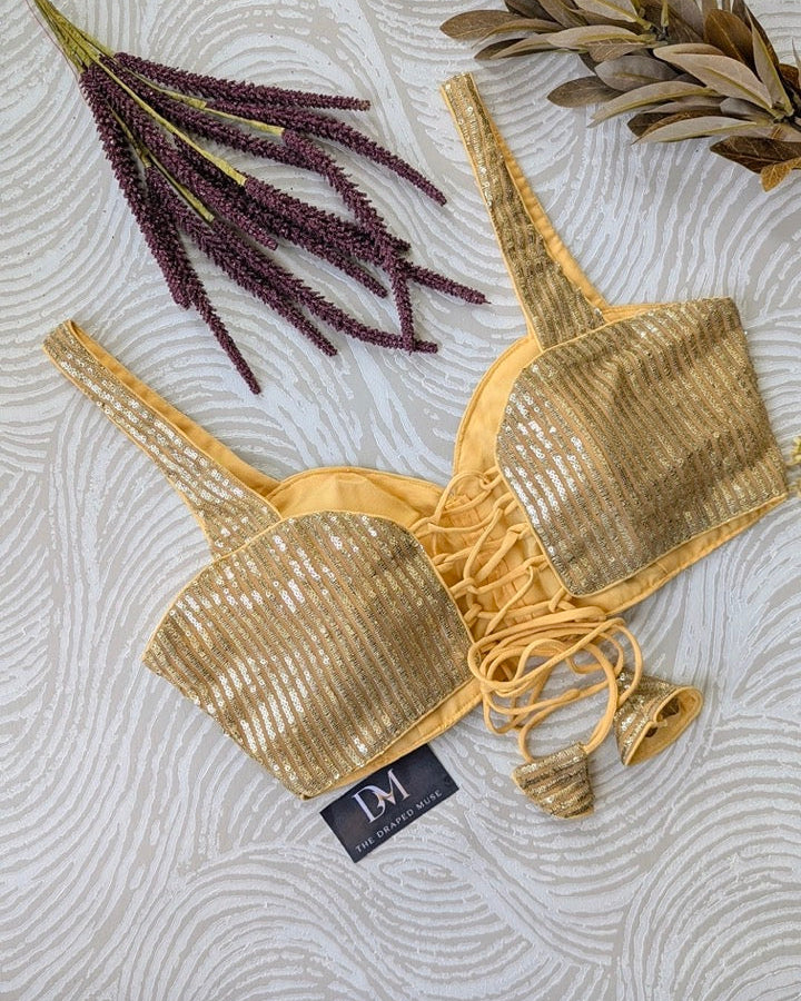 Gold Shimmer Hollywood Blouse - Readymade Saree Blouse