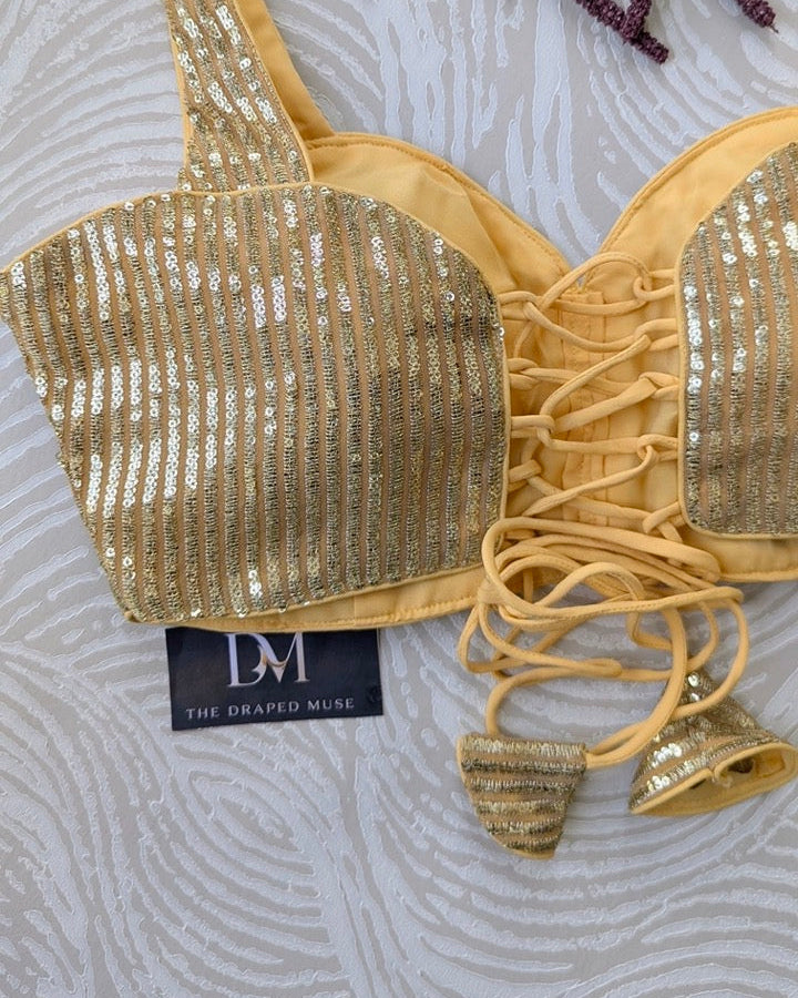 Gold Shimmer Hollywood Blouse - Readymade Saree Blouse