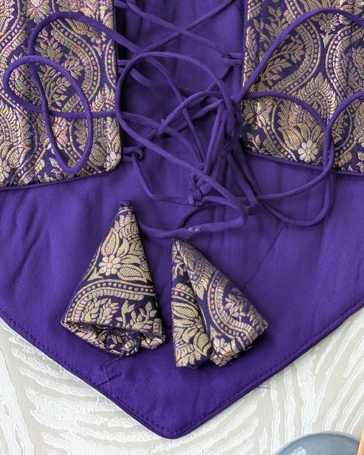 Brocade Silk Corset Purple