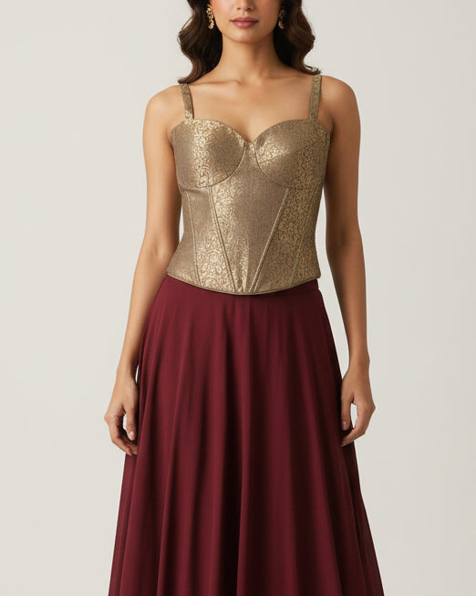 Banarasi Silk Beige Corset