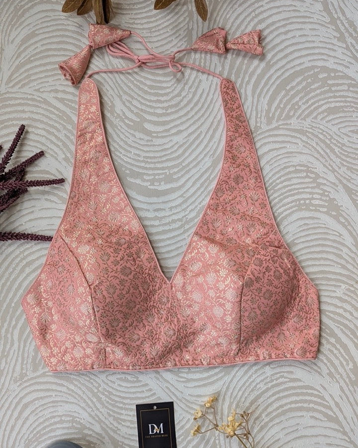Pastel Pink Halter Blouse