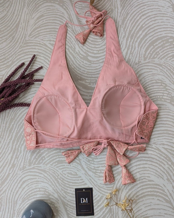 Pastel Pink Halter Blouse