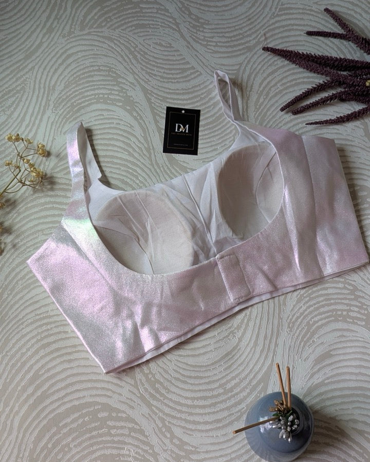 White Shimmery Bollywood Blouse