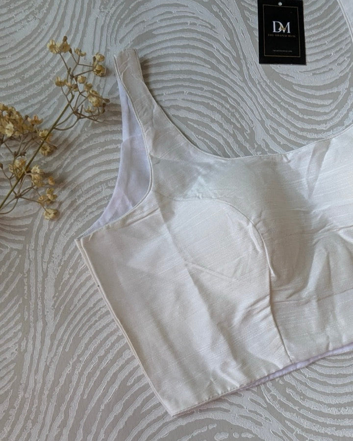 White Cotton Bollywood Blouse