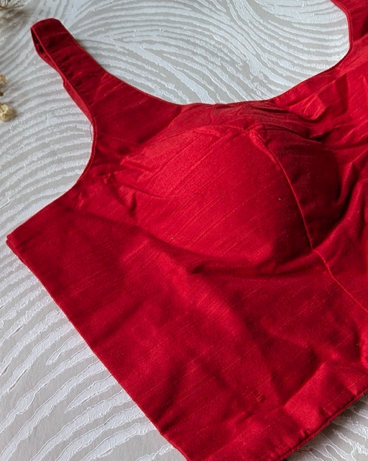 Red Cotton Bollywood Blouse