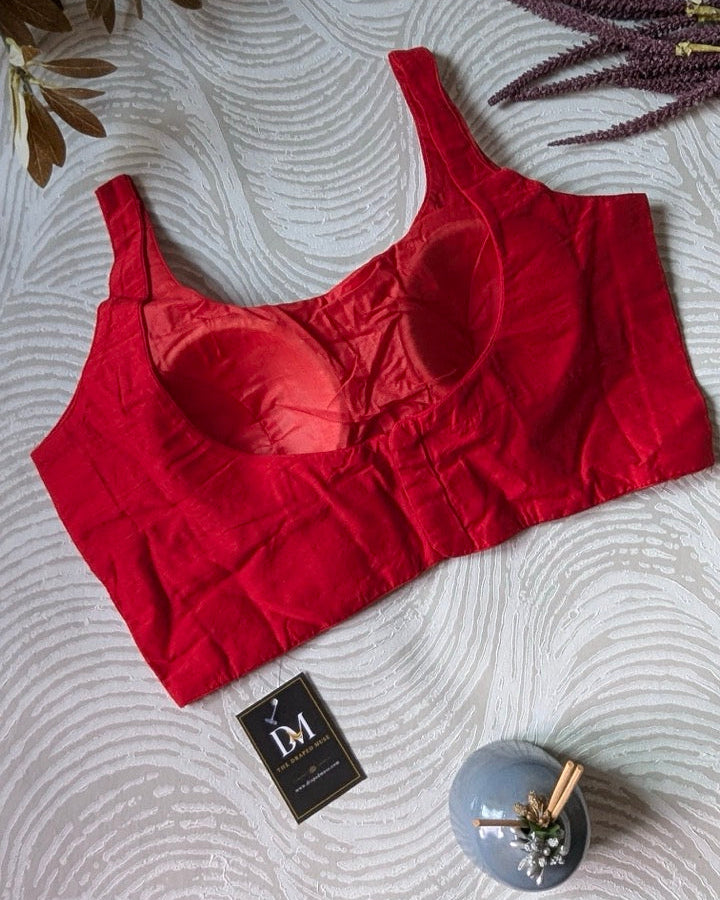 Red Cotton Bollywood Blouse