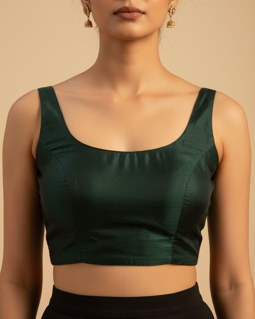 Green Cotton Bollywood Blouse