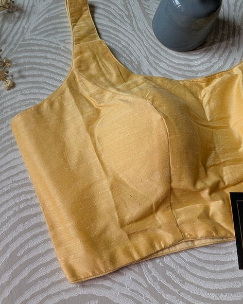 Yellow Cotton Bollywood Blouse
