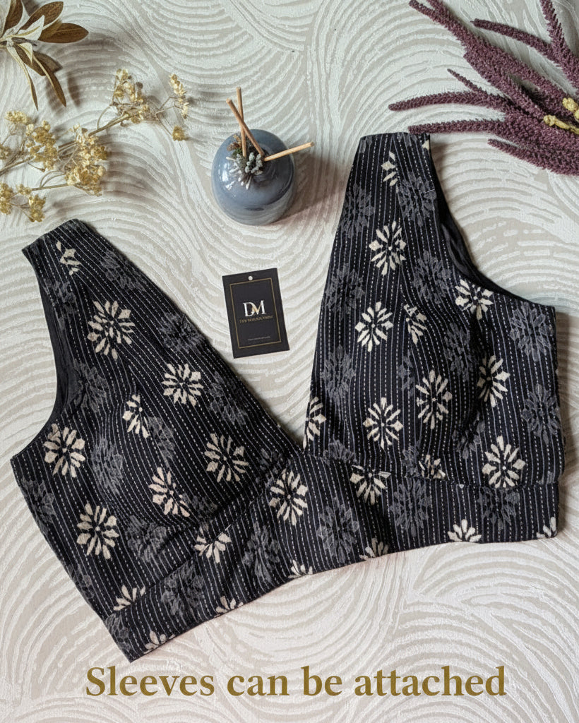 Black Ajrakh Print Cotton Blouse