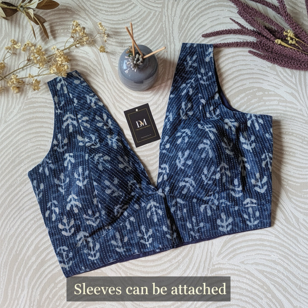 Indigo Cotton Blouse