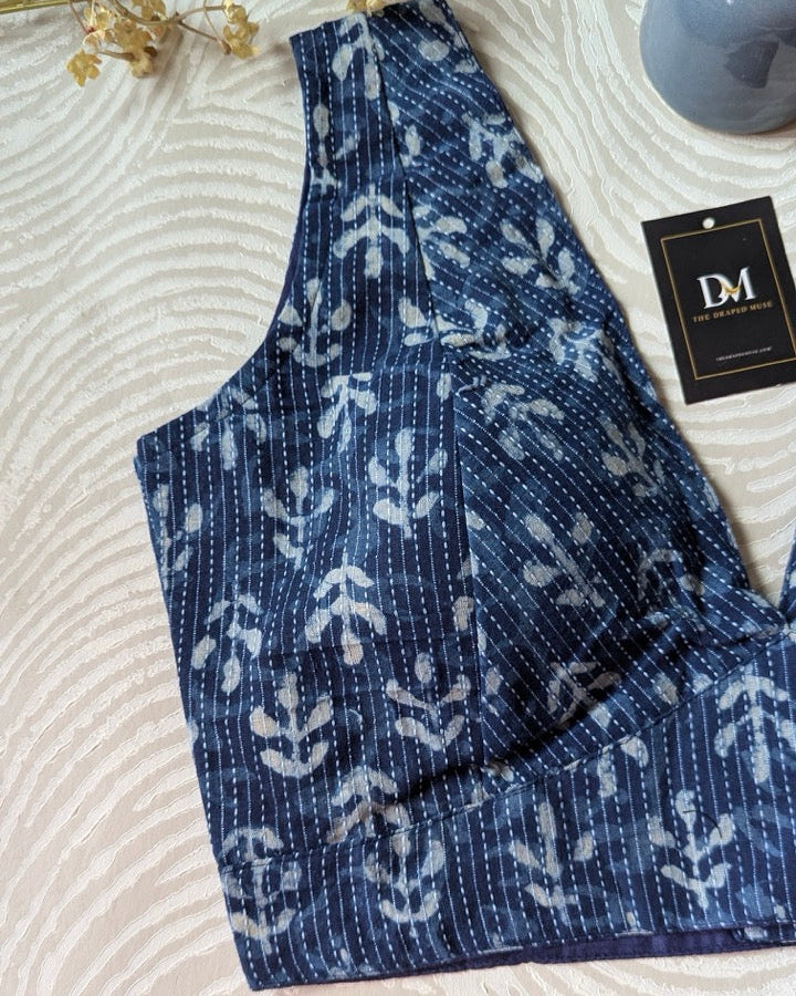 Indigo Cotton Blouse