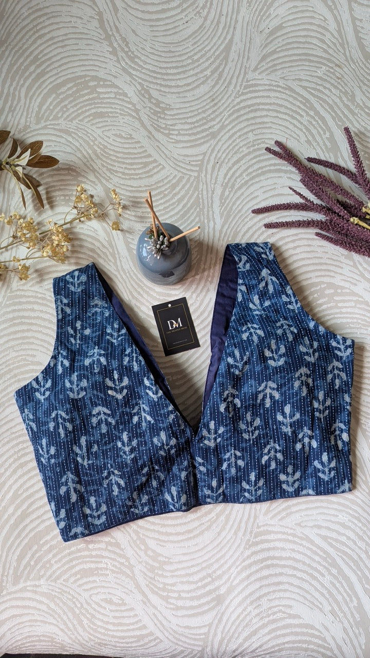 Indigo Cotton Blouse