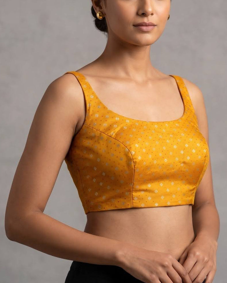 Yellow Bollywood Blouse - Readymade Saree Blouse